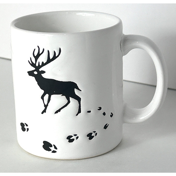 Rare Waechtersbach White Embossed Deer Hooves Coffee Cocoa Tea Mug Germany READ - Picture 1 of 8